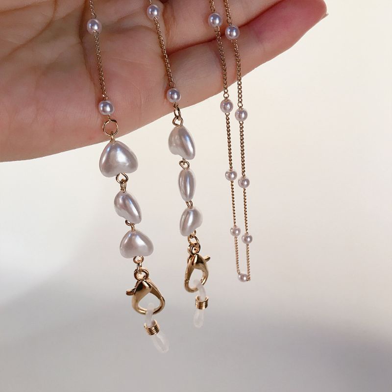 COD Strap Mask Rantai Mutiara Love Import / Gantungan Maskee / Tali Masker Chain Cantik / Konektor Masker