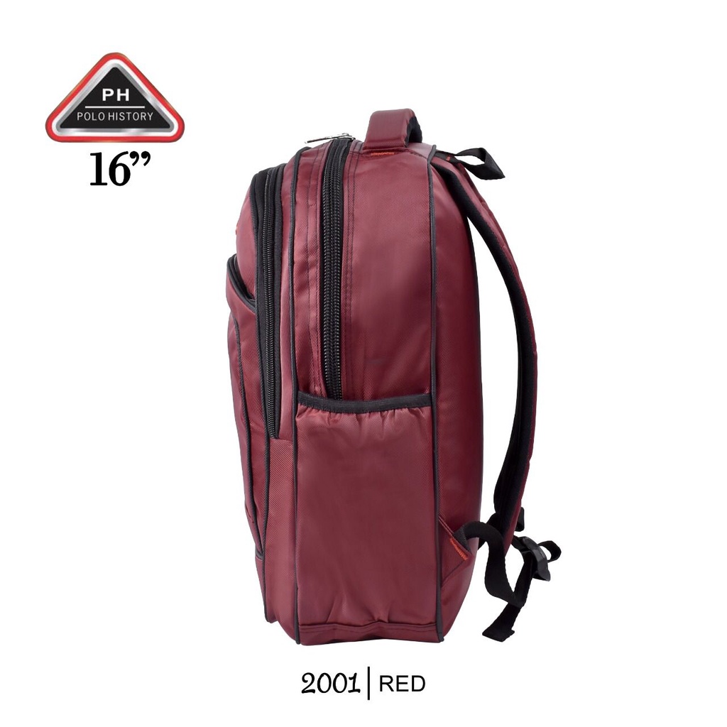 { FF } Tas Ransel Sekolah SD / SMP  Pria &amp; Wanita / Tas kerja  Polo History 2001 ' 16inchi  { Free Rain Cover Logo }