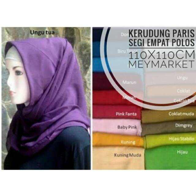 Kerudung paris segi empat polos..biru langit,biru tosca,,hijau melon,fanta.