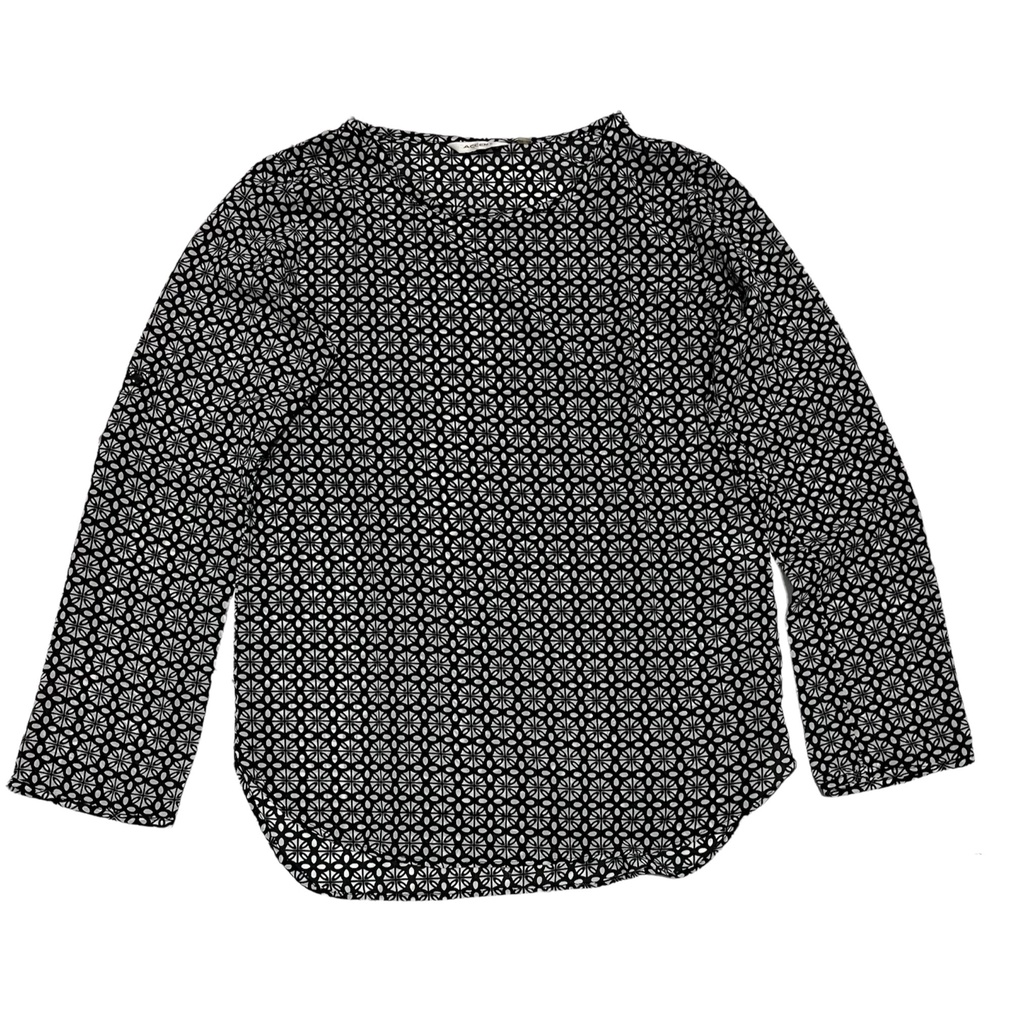 Blouse Wanita Hitam Motif ACCENT - PRELOVED
