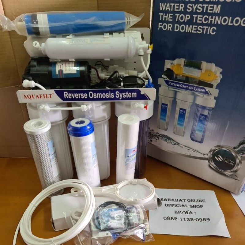 mesin ro 5step 100gpd undersink gantung reverse osmosis aquafilt