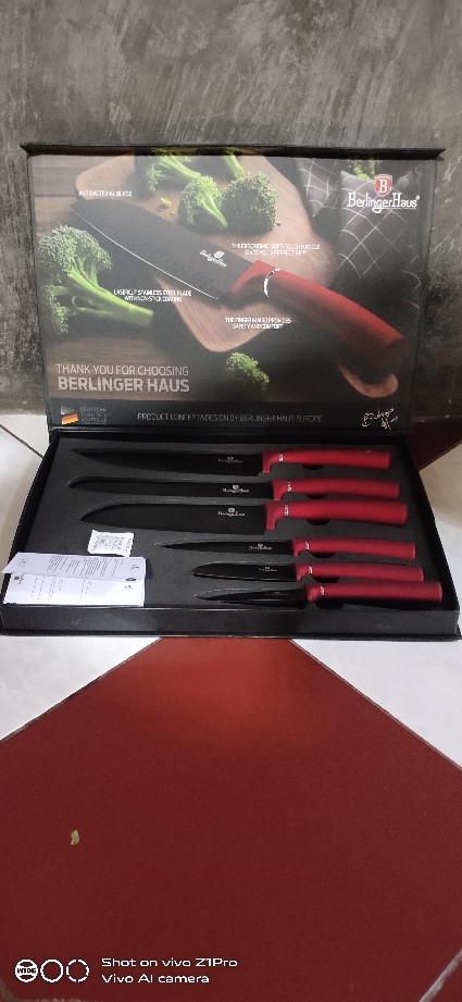 Pisau Berlinger Haus  6 Pcs Set Burgundy