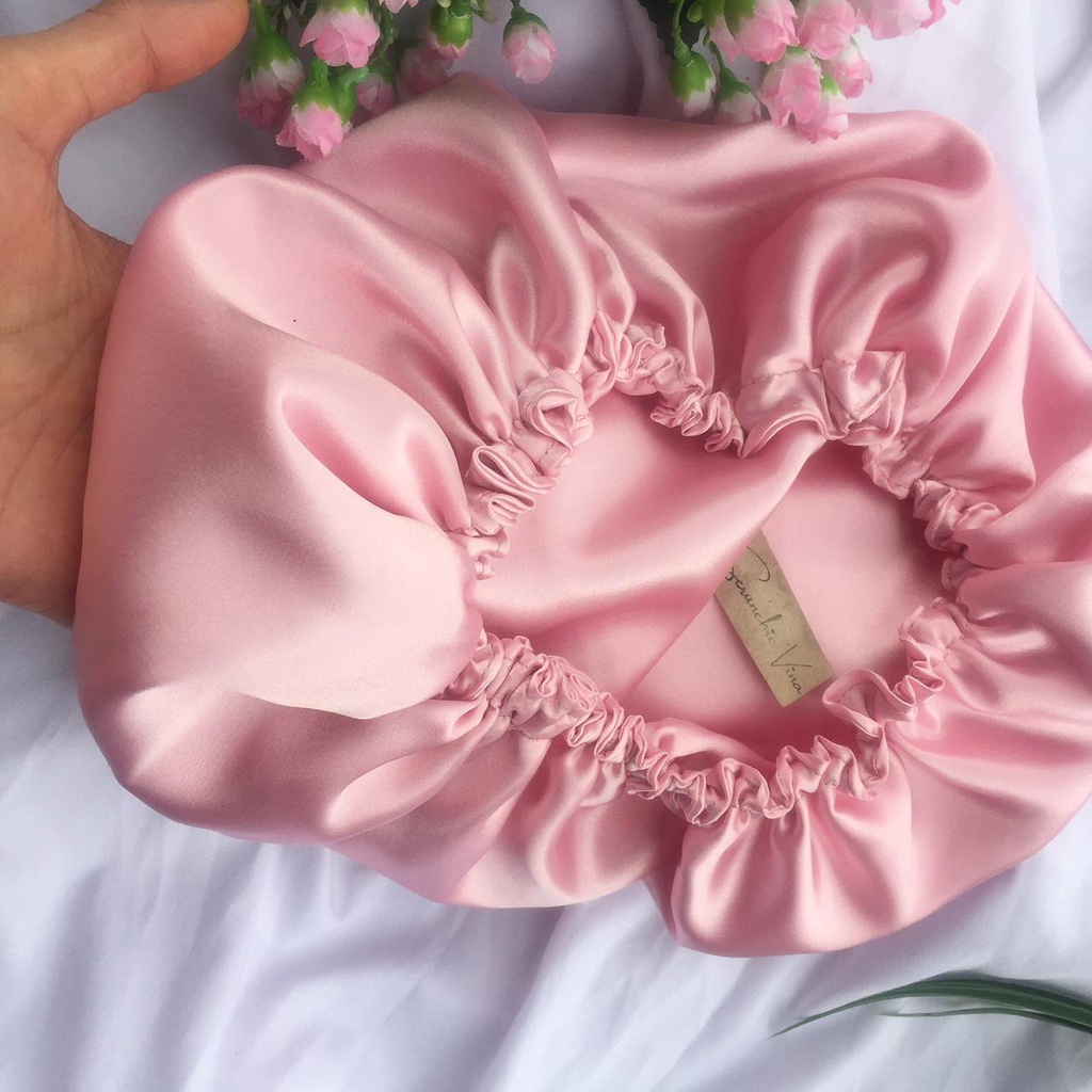 HAIR BONNET BAHAN  high quality satin silk BY SV - PERAWATAN RAMBUT - TOPI BONNET - SILK BONNET - SATIN BONNET