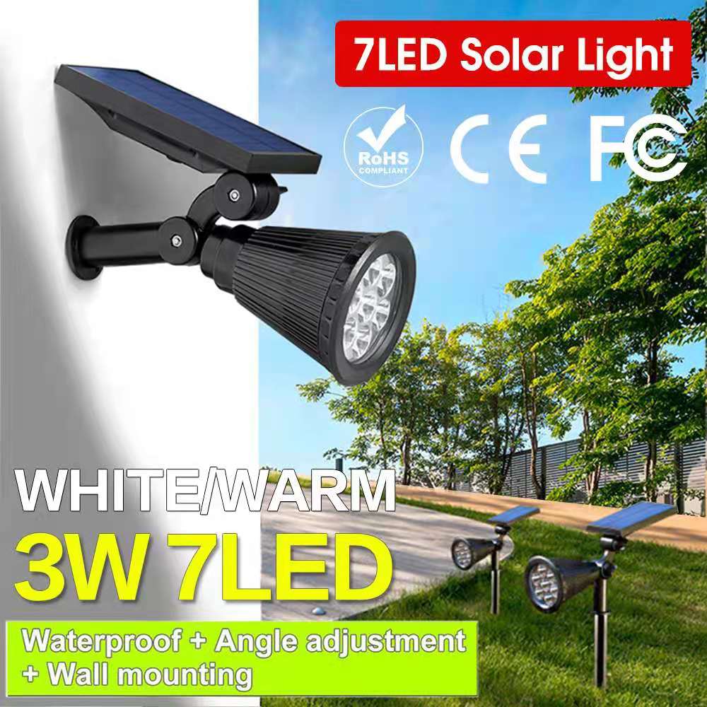 Lampu Taman 7 Led Tahan Air Surya Powered Landscape Spotlights