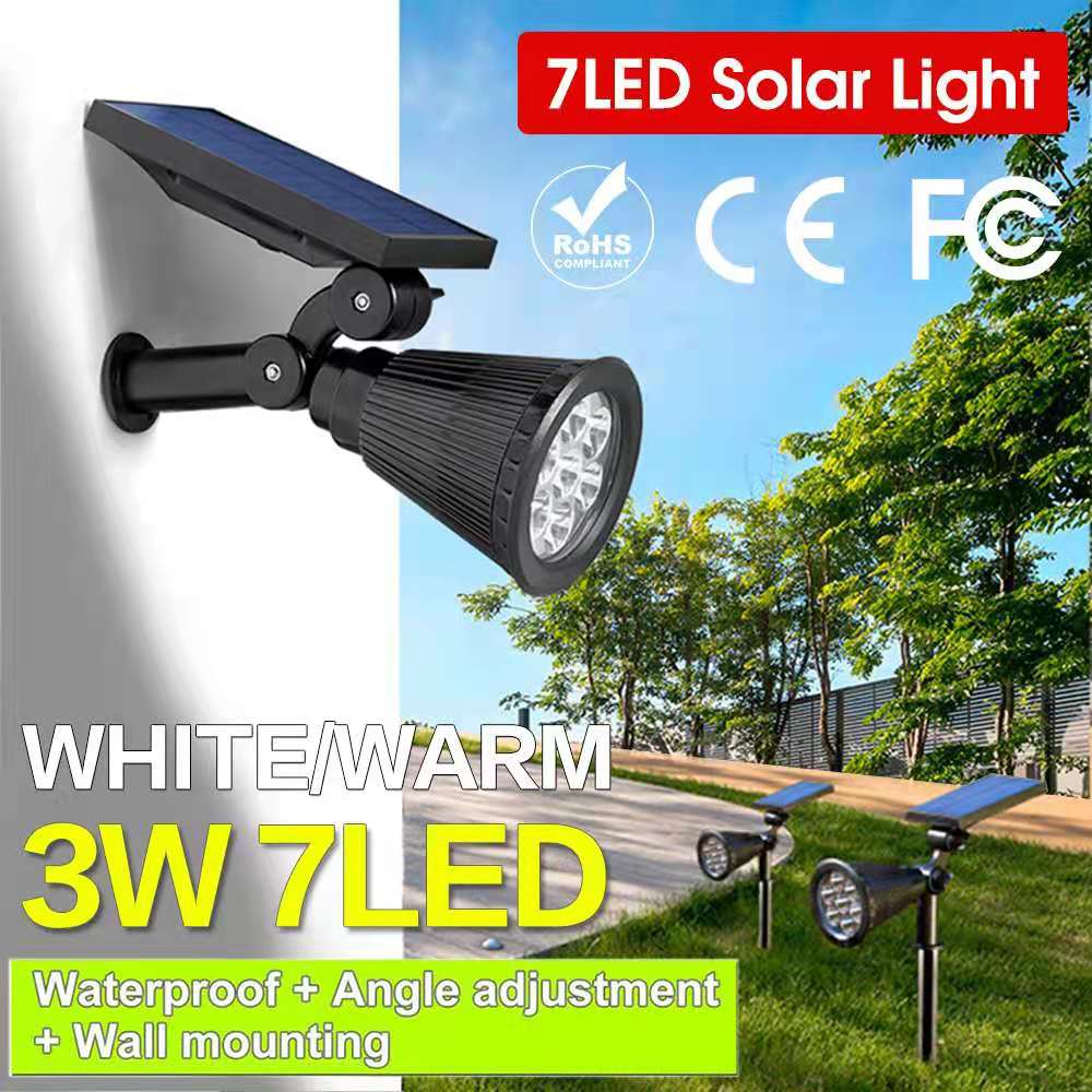 Lampu Taman 7 Led Tahan Air Surya Powered Landscape Spotlights