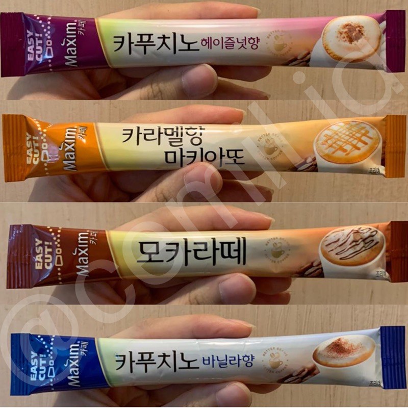 

[SATUAN] Maxim Cafe Mocha Latte / Cappucino Vanilla / Hazelnut / Caramel Macchiato - Kopi IMPORT