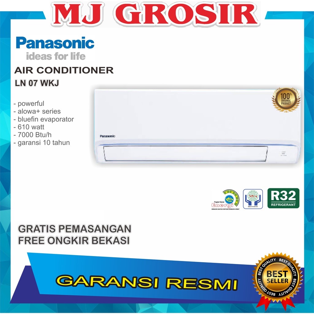 PANASONIC CS-LN 7 WKJ 07WKJ 3/4 PK + PASANG R32 LOW VOLTAGE ECO TOUGT