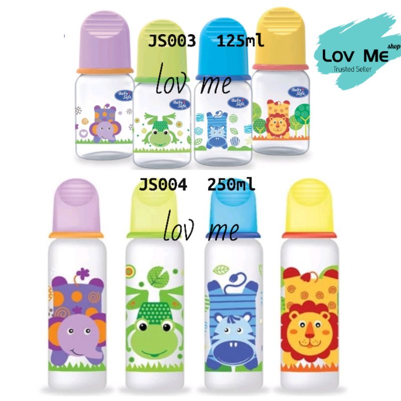 lov me❤ Baby Safe Botol Susu Bayi - Baby Bottle 125ml 150ml 250ml |botol dot bayi BPA FREE js001 002 003 004 005