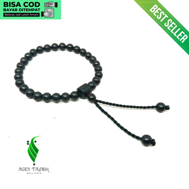 Gelang Kayu Galih Kelor Hitam Size 6mm ORIGINAL!!!