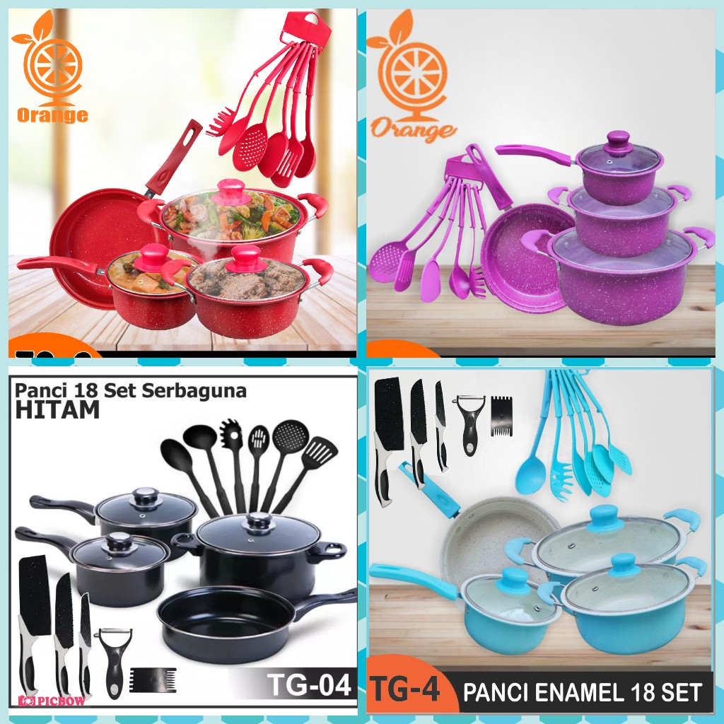 PROMO PRODUK Panci 13 Dan 18 Set Cookware Panci Multifungsi TERMURAH Anti Lengket Pegangan Anti Panas GRATIS Tutup Kaca TERMURAH bisa cod
