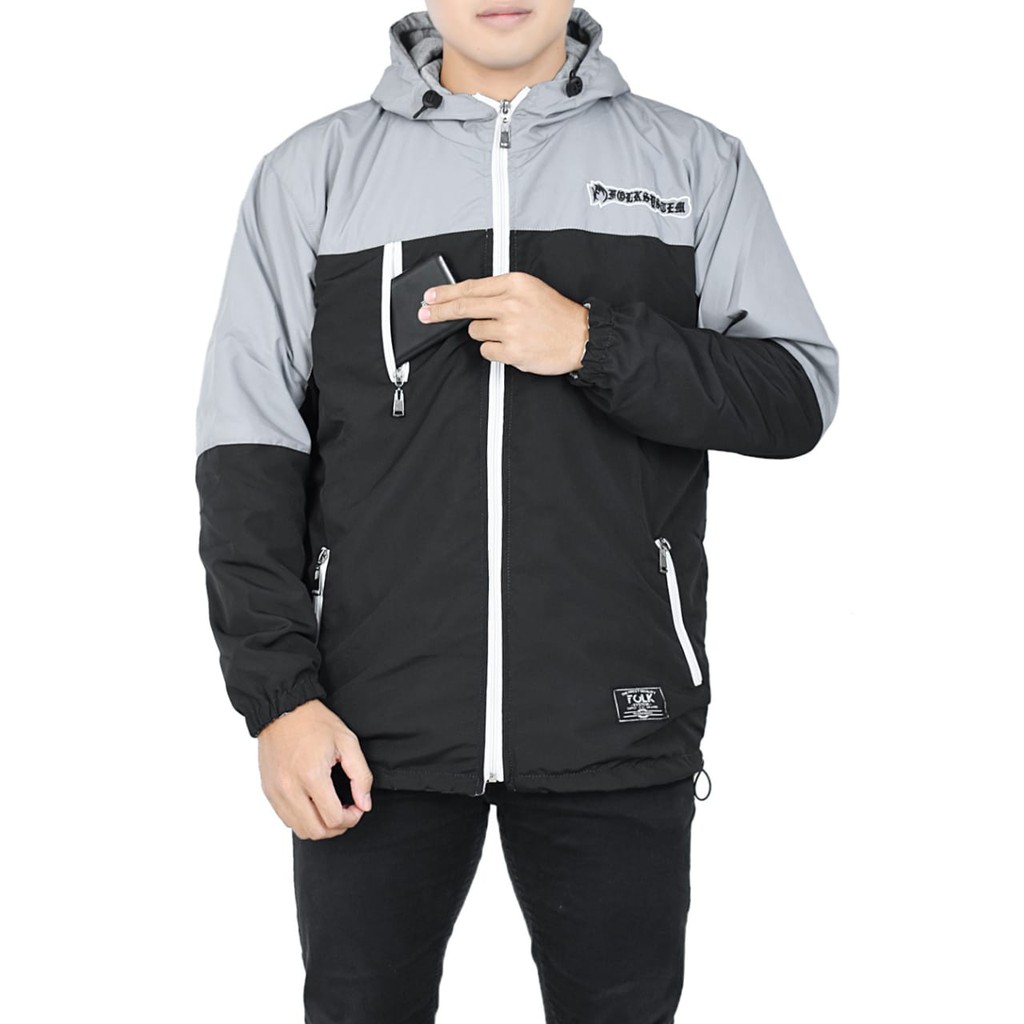 Jaket pria gunung parasut waterproof folk original