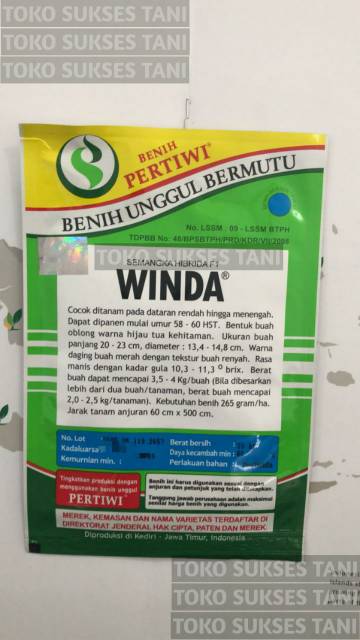 Benih semangka inul hibrida WINDA dari PERTIWI. Isi 20gram-1