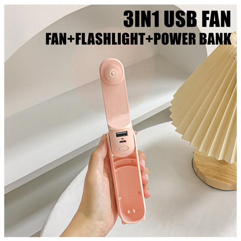 (LOCAL) New Kipas Angin Portable Fan Mini Fans Usb Rechargeable Pocket Desk Handheld Fan