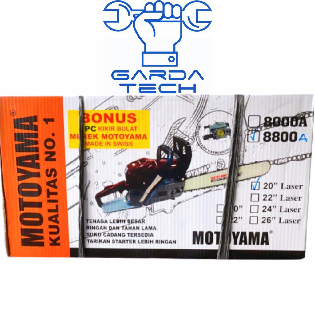 Mesin Chainsaw Gergaji Potong Belah Kayu MOTOYAMA 8800 / 20 Inch