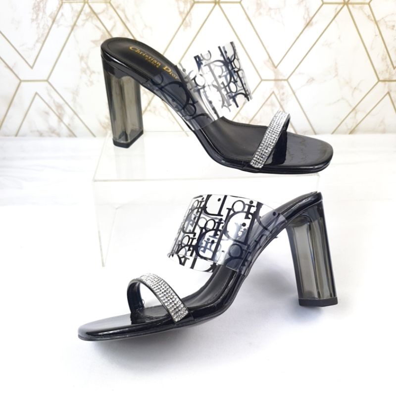 DR Transparent double strap heels