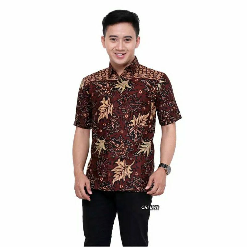 Hem Kemeja batik pendek motif jati baju distro murah M-10XL reguler super jumbo seragam kantor