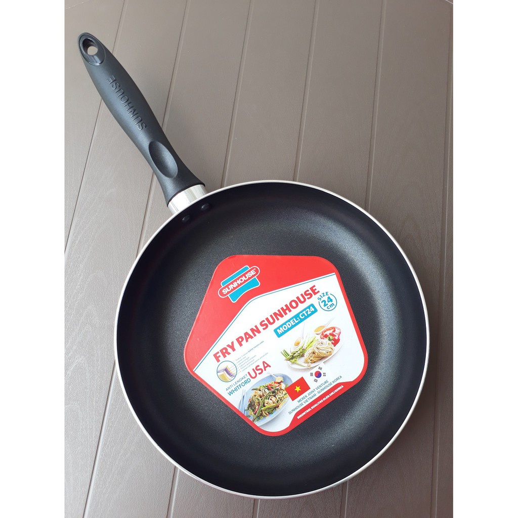 Sunhouse CT24 Frypan Penggorengan Anti Lengket Hitam 24 cm 1 Pcs