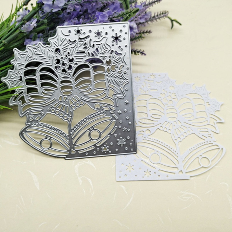 Cetakan Stensil Cutting Dies Motif Lonceng Natal Bahan Metal Untuk Scrapbook / Craft DIY / Embossing