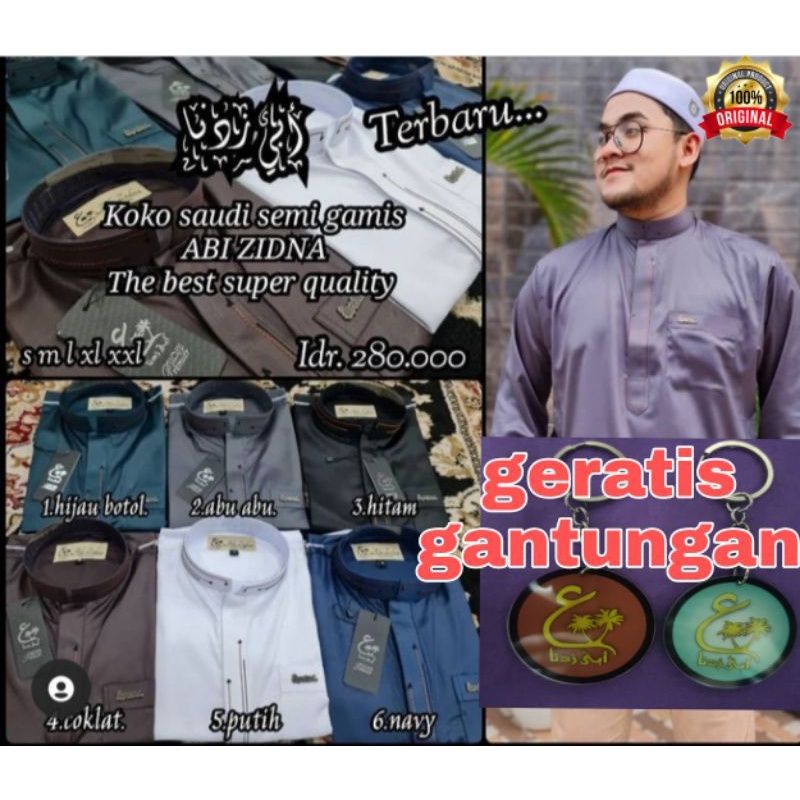 BUSANA BAJU MUSLIM KOKO SAUDI ABI ZIDNA SEMI GAMIS