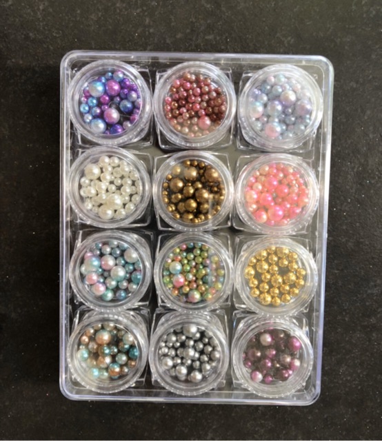 Pearl colorfull 12 warna rainbow color hiasan acc nailart gel polish
