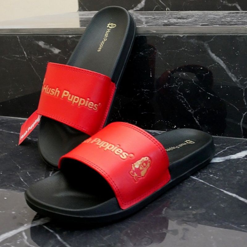 SANDAL HUSH PUPPIES VARSITY BLACK RED GOLD