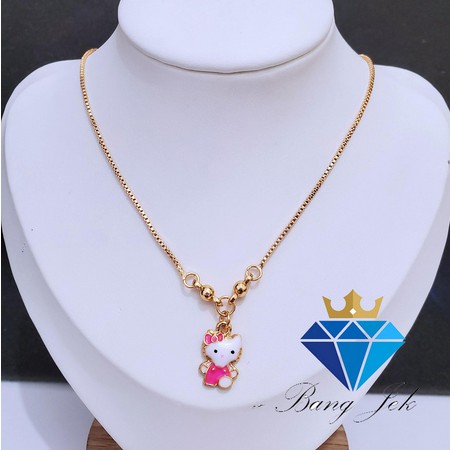 Kalung Anak Anti Luntur Model Hello Kitty Warna Gold 24K