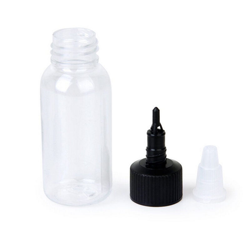 (LUCKID) 1pc Botol Plastik Kosong 30ml 1oz Dengan Tutup Putar Untuk Tinta Tato