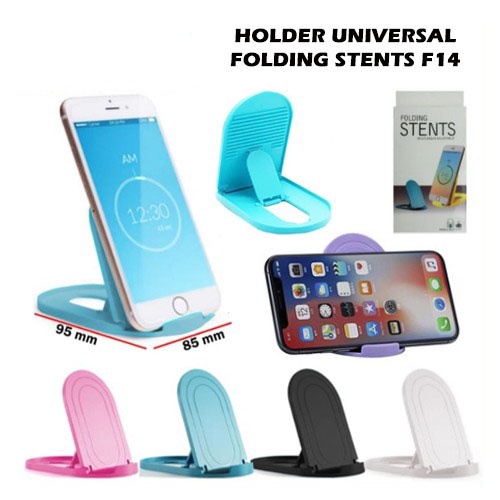 Phone Holder F14 / Folding Stand F14 Standing Holder Hp Universal Docking Dudukan Penyangga Lipat Hp Standing Meja Mount Murah