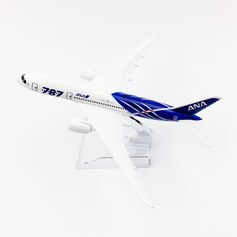 Model Pesawat Terbang Jepang Nippon Boeing 787 ANA B787 Die-cast Bahan Metal Ukuran 16CM