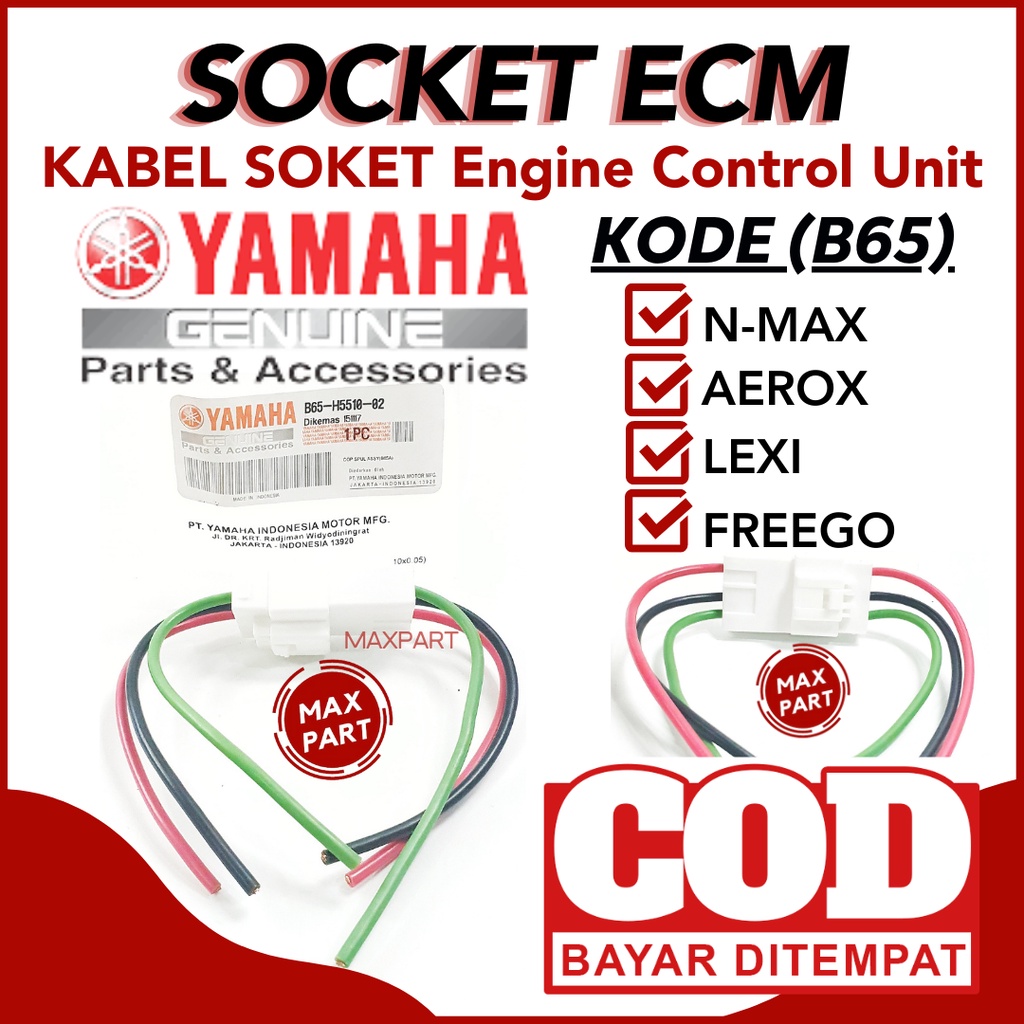 KABEL SOCKET B65 COP SPULL ASSY SOKET ECM ECU Engine Control Unit YAMAHA LEXI FREEGO AEROX NMAX N MA