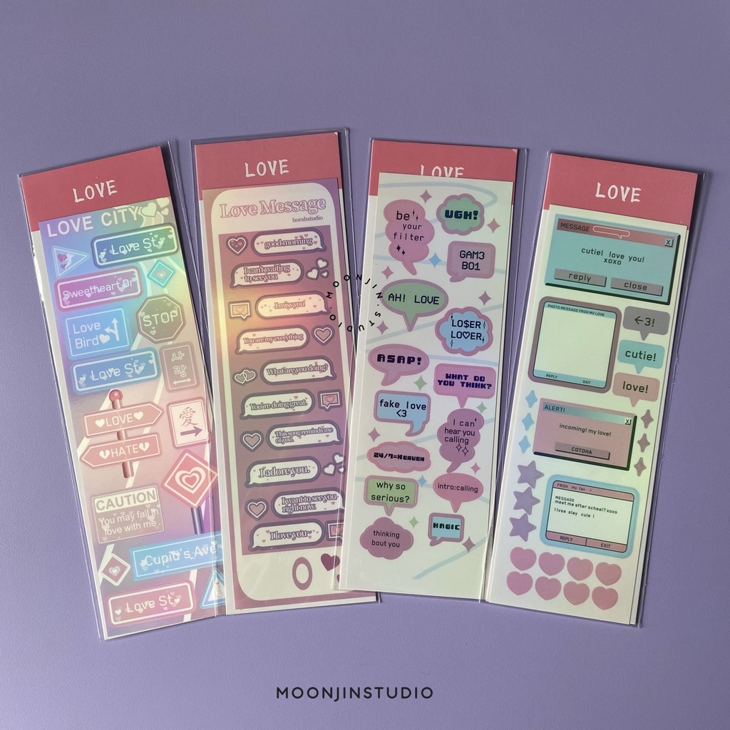 Love Sticker Text Message Love Sign Deco DIY Stiker Hologram Holographic