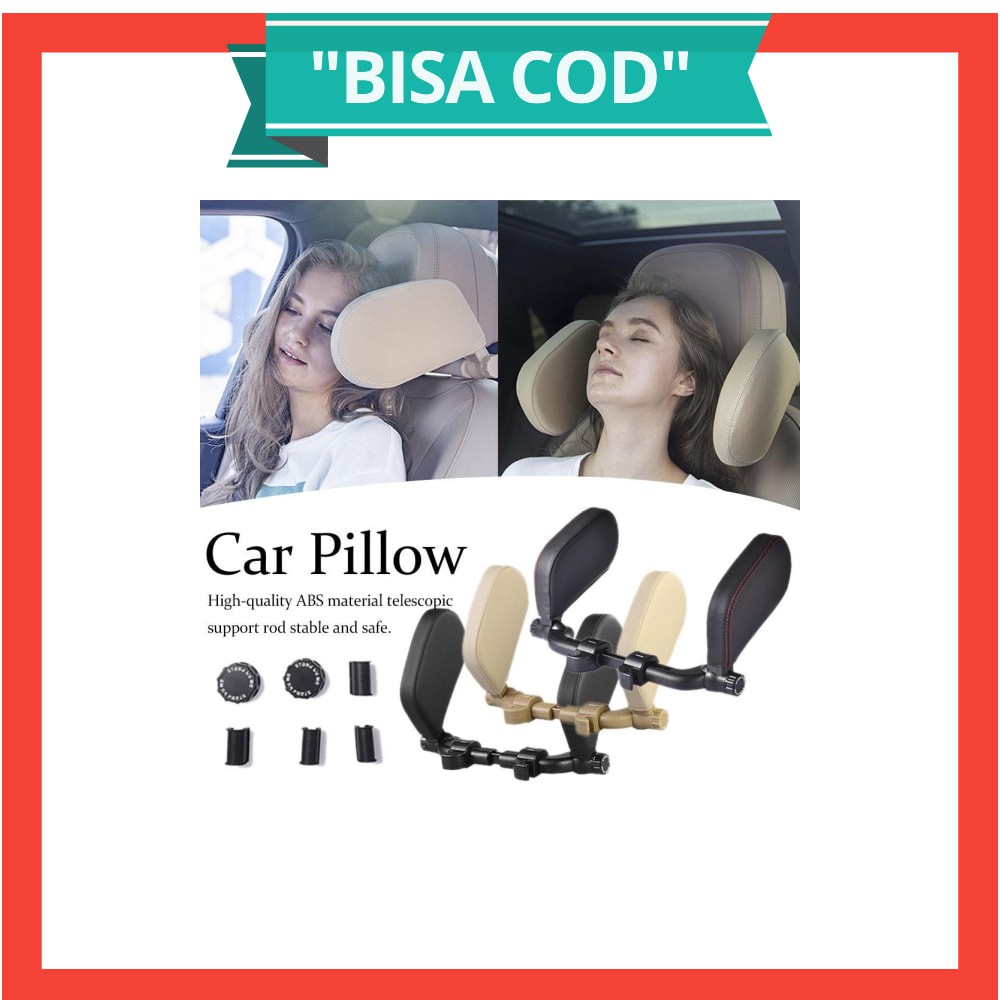 HOYOO Side Headrest Pillow Sandaran Kepala Kursi Bantal Mobil Cover Kulit - HY33 - Black