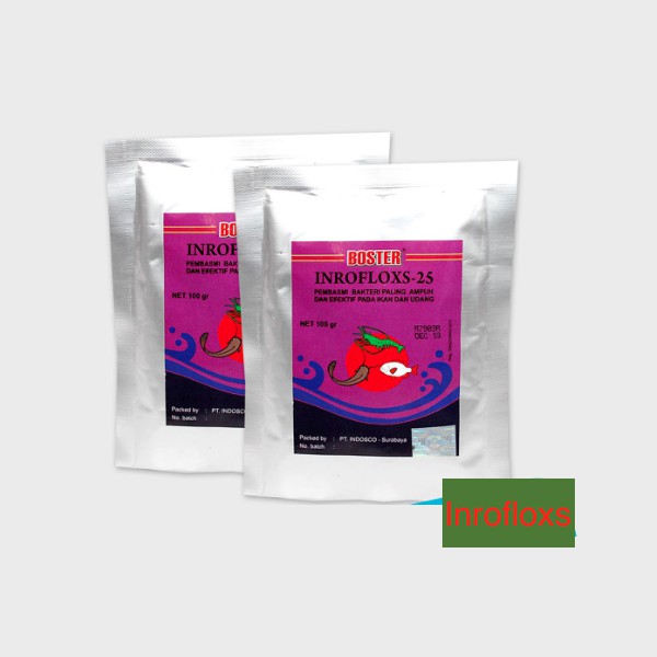 Boster Inrofloxs 25 100gr Inroflox Enrofloxacin Antibiotik Ikan Udang