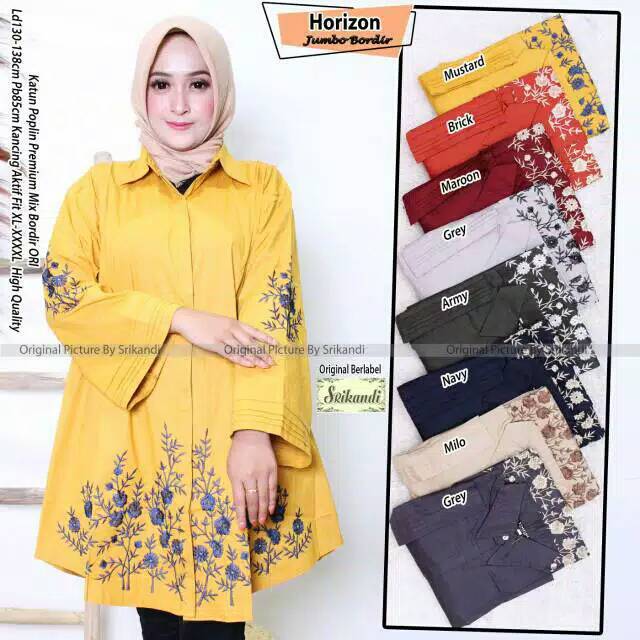 MERPATI TUNIK JUMBO KATUN PREMIUM BORDIR ORI XXXL LD 120+ IBU IBU REMAJA HARIAN CANTIK TERMURAH