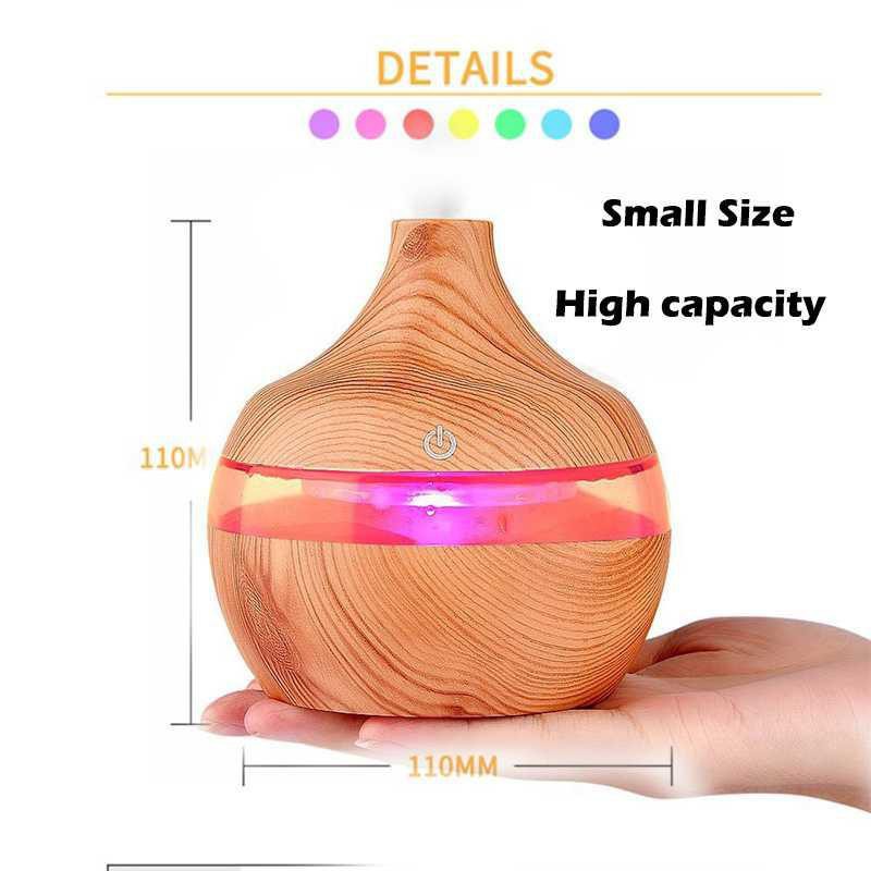 Light Wood 300ml Ultrasonic Humidifier Aromatherapy Pelembab Essential Oil Taffware Humi KJR-J0 Grab