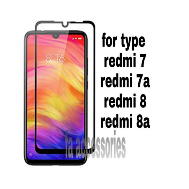 TEMPERED GLASS 5d full lem XIAOMI REDMI 7 7a 8 8a / PRO HITAM screen protector