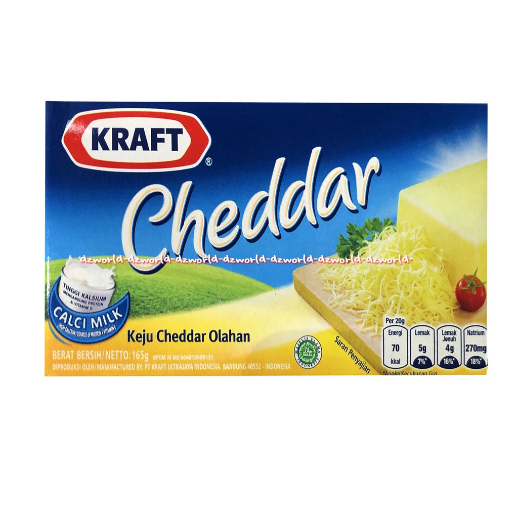 Kraft Cheddar Keju Cheddar Olahan Cheese 165gr