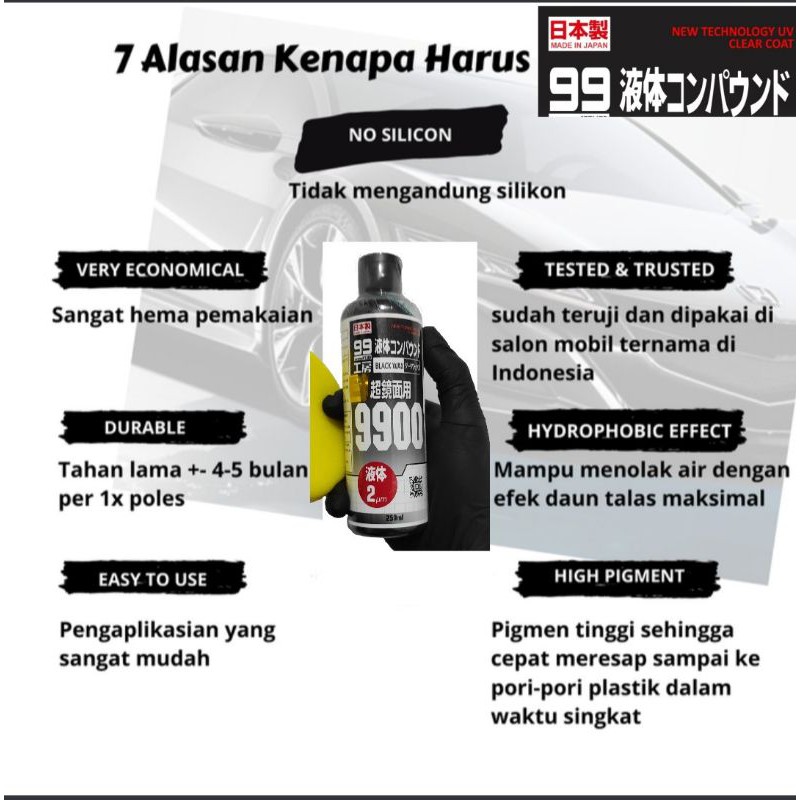 penghitam body motor mobil dasboard perfect black 250ml