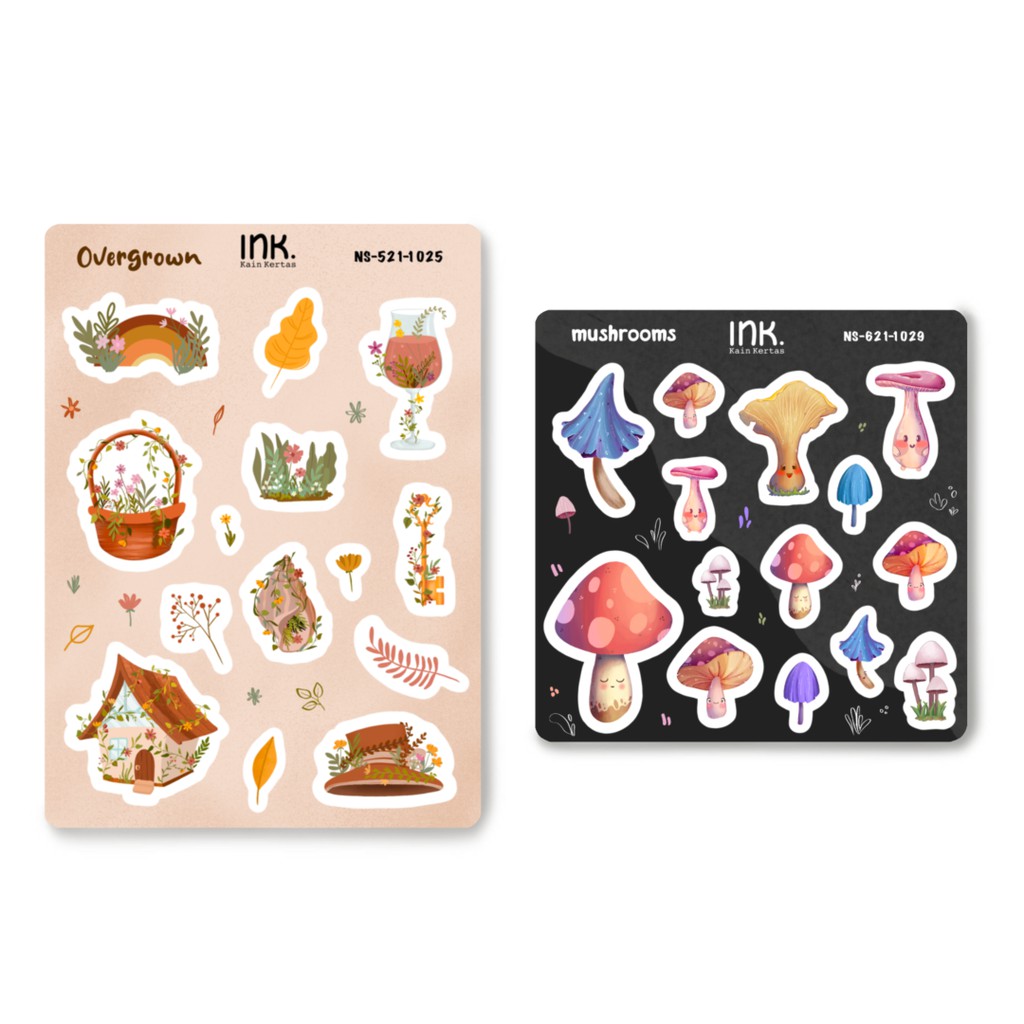 

Overgrown Sticker | Mushroom Sticker | Sticker Journal - Stiker Dekor