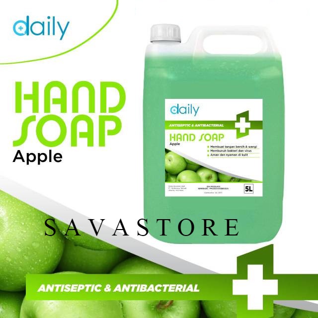 Sabun Cuci Tangan Daily Antiseptik &amp; Antibakteri HandSoap 5 liter Apel