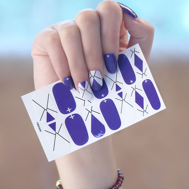 Ymx1 Stiker Kuku Motif Kartun Grafiti / Leopard Aksen Glitter Anti Air Untuk Nail Art / Manicure