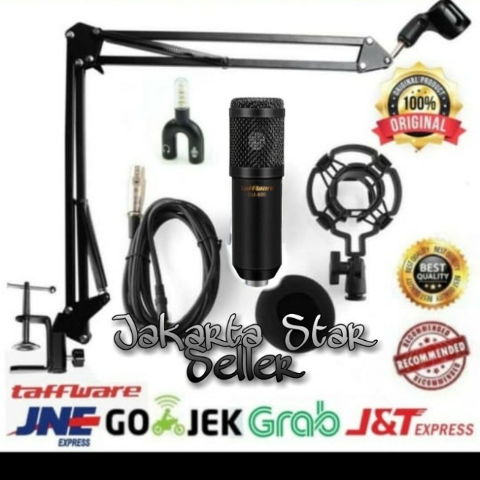 Paket mic BM 800 / Bm 800 arm stand mic scissor with splitter