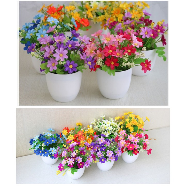 MOGYMOGY PT18 , PT19 Pot Tanaman Hias Bunga Hias Plastik Ornamen Pot Bongsai Artificial Flower Decoration