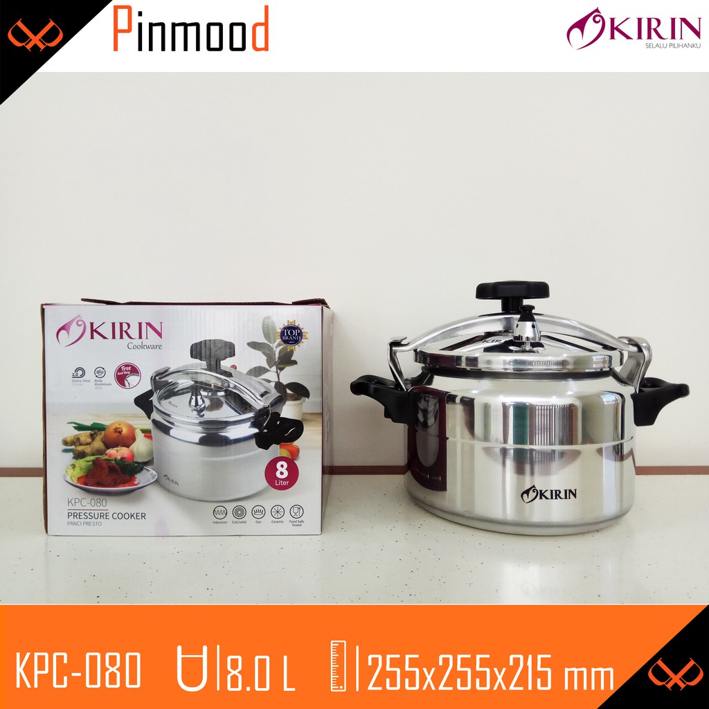 KIRIN PRESTO / PRESSURE COOKER KAPASITAS [8 LITER ] KPC-080 PANCI FREE SEAL RING MURAH