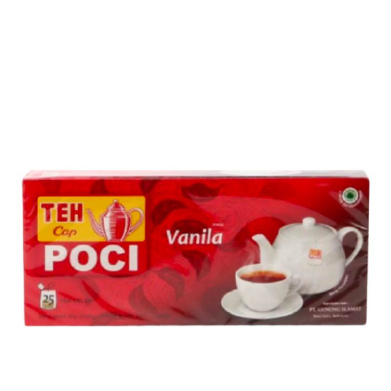 

TEH CAP POCI ,Teh celup aroma vanilla 1 box isi 25 pcs