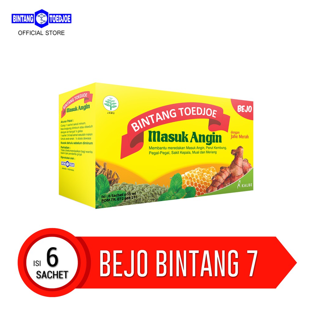 Bejo Masuk Angin Bintang 7 Isi 6 Sachet Shopee Indonesia