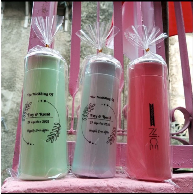 Souvenir botol tumbler Nice sablon Costum+ bungkus plastik