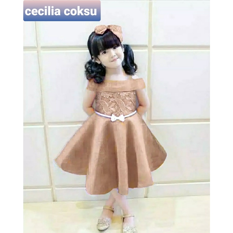 *[RXFK] Dress Cecilia Basic / Dress Anak Perempuan / Baju Dress Elegant / Dress Anak Cantik