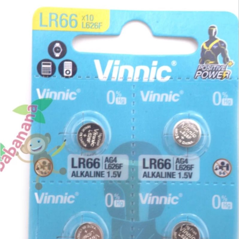 Baterai Vinnic LR66 L626F AG4 battery kancing button remote jam