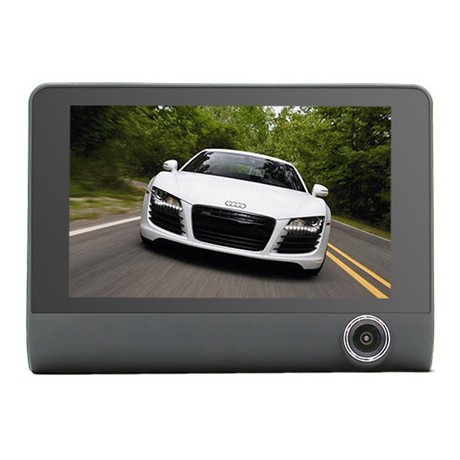 Grab Medan Car DVR Kamera Mobil 1080P 4 Inch Screen with Rear View Camera Baco T319 Hitam